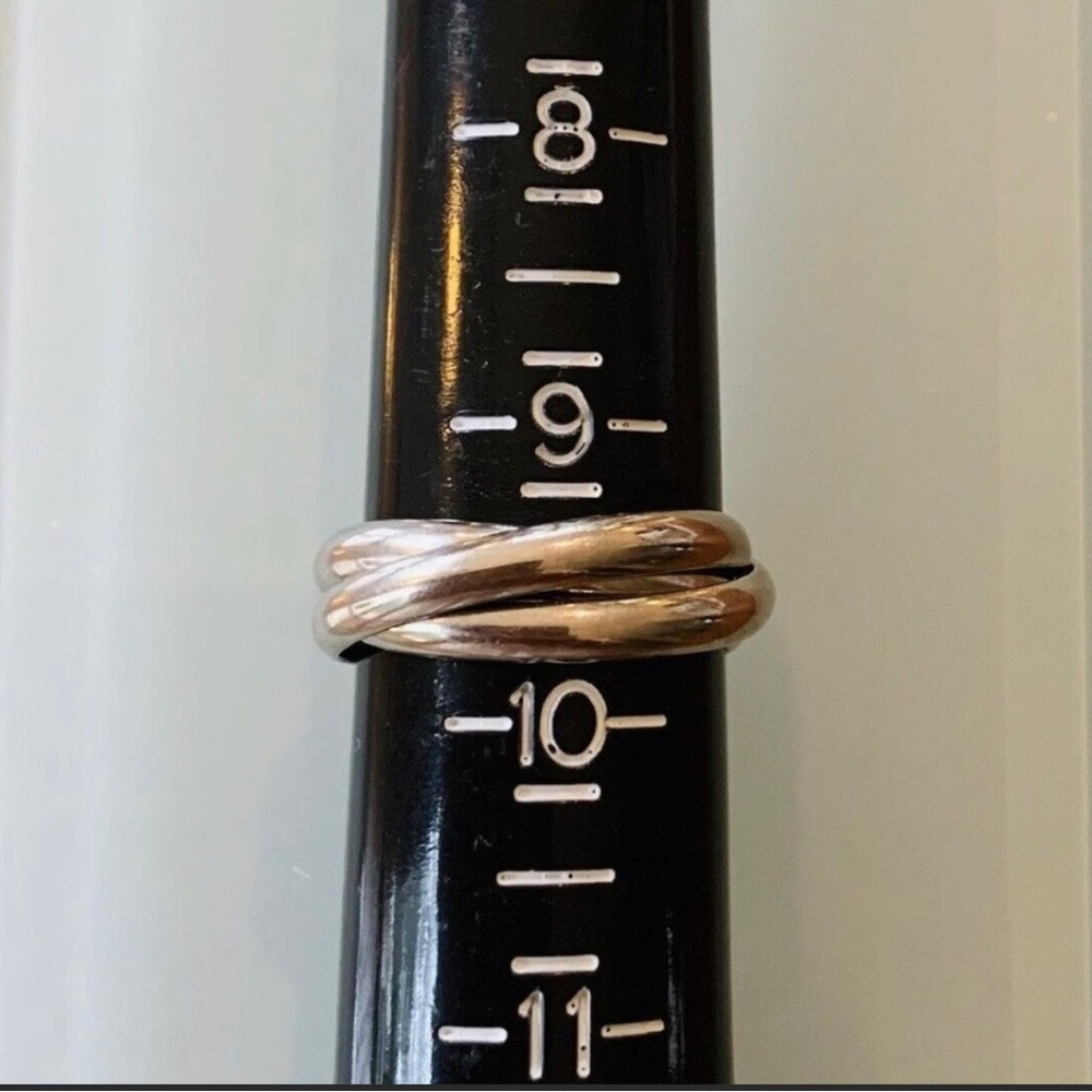 AUTHENTIC CARTIER TRINITY 3-BAND ROLLING RING - SOLID 18K WHITE GOLD - LOVELY!